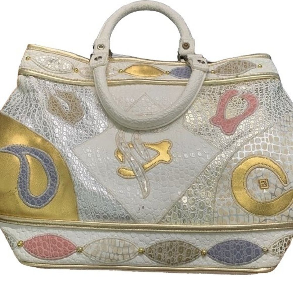 Nas Bag Mixed Media Purse Vintage Korea Patchwork 1980 Dallas Dynasty Di…